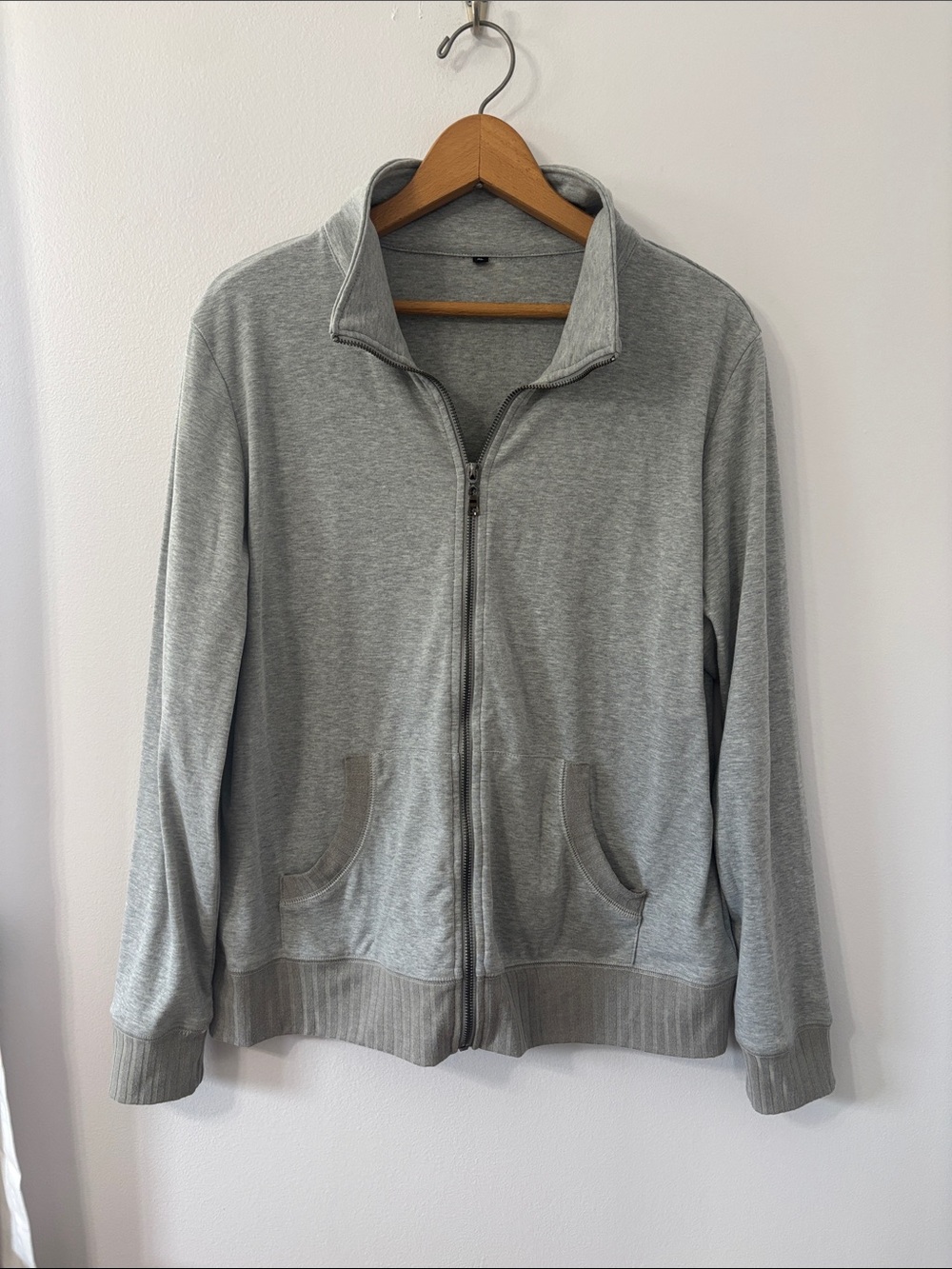 Light Gray Zip-Up Sweatshirt